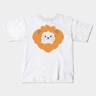 Adorable smiling cat with lion hair Kids T-Shirt